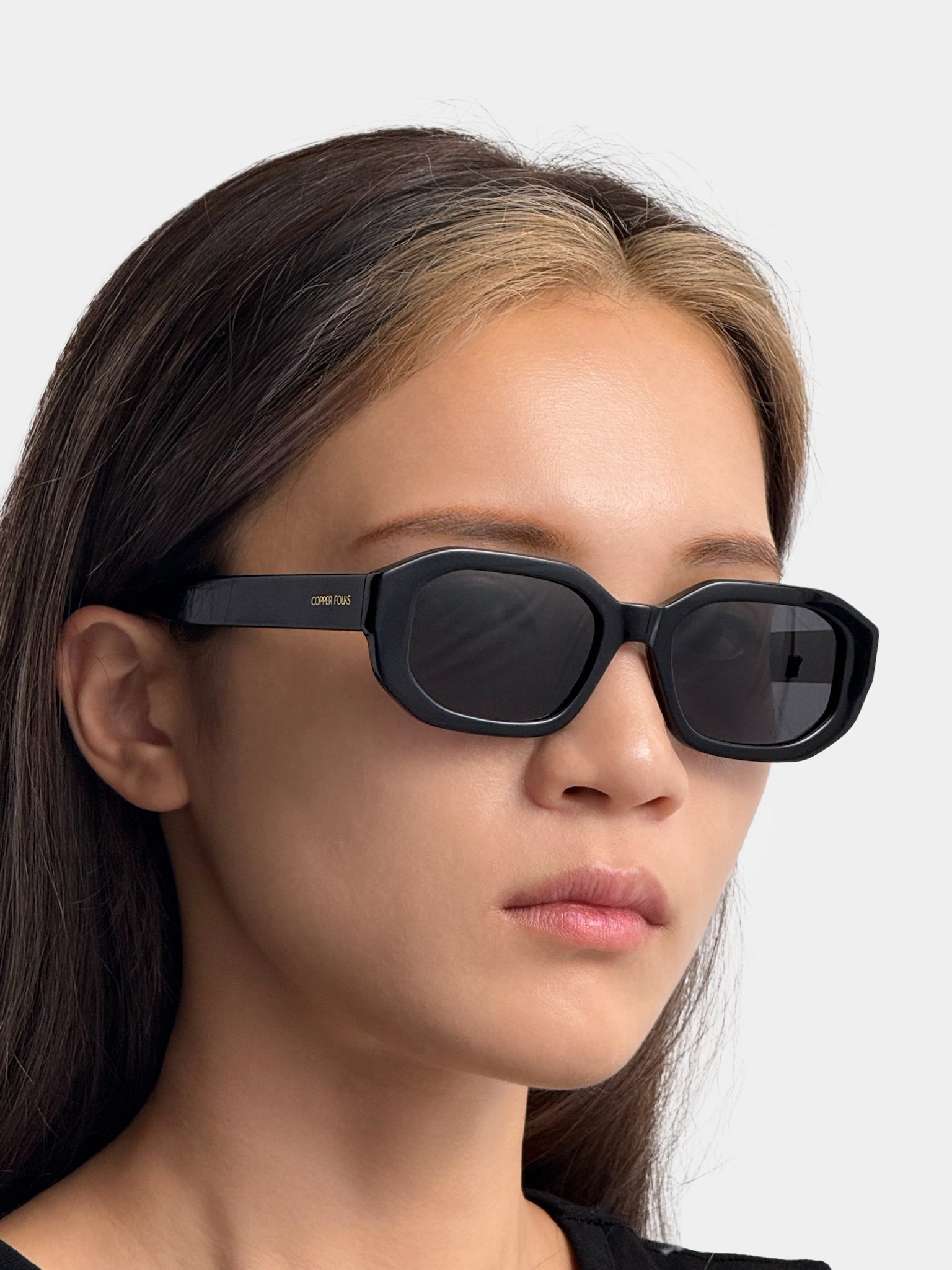 サングラス ^ONE BRILLIANT^ KoaOB286Black Brown Koa-OB286-Black Brown Kori Obsidian Black Rectangular Sunglasses | COPPER FOLKS