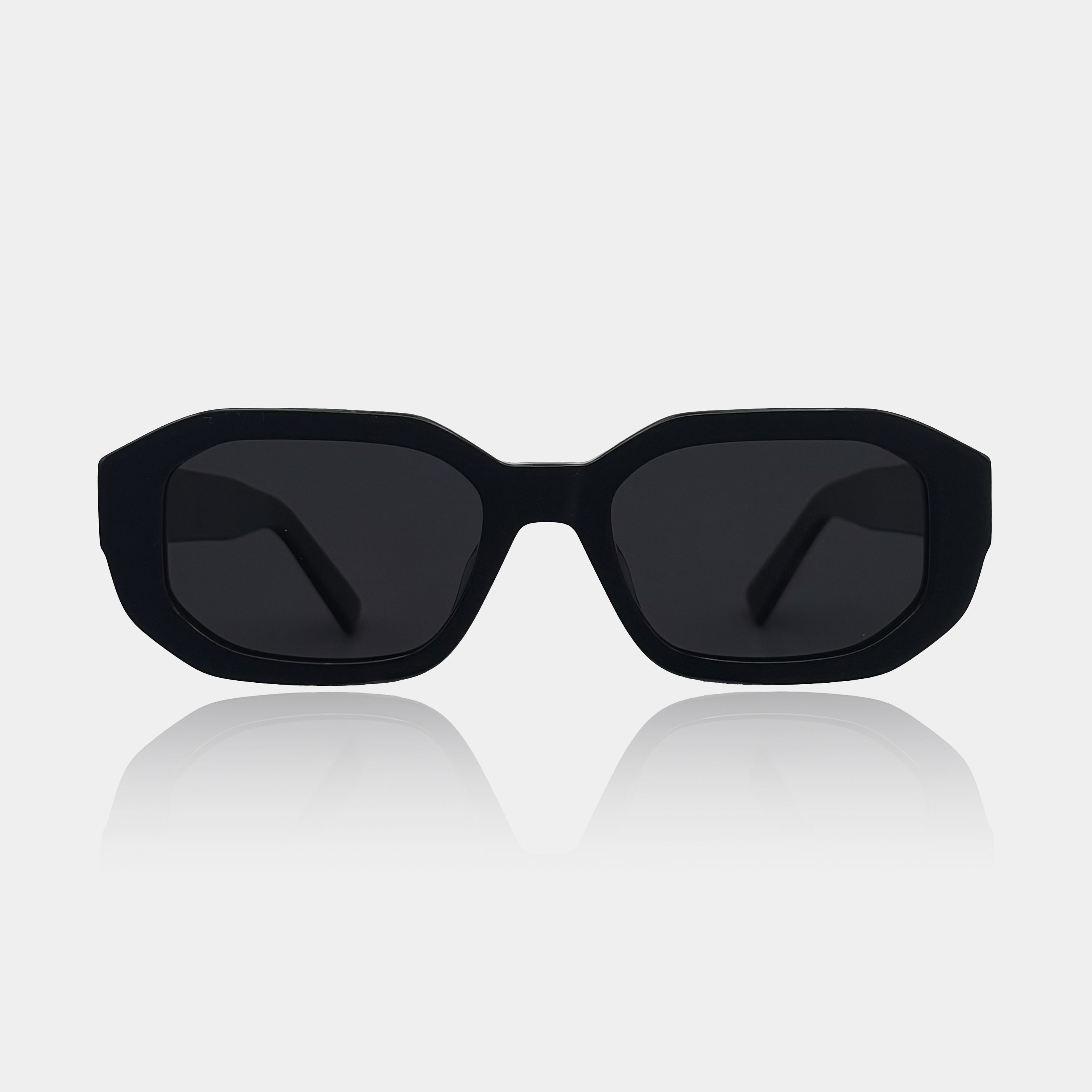 Kori Obsidian Black Rectangular Sunglasses | COPPER FOLKS